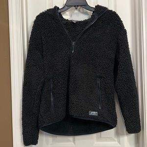 Eddie Bauer Womens hooded Sherpa quarter zip, NWOT.